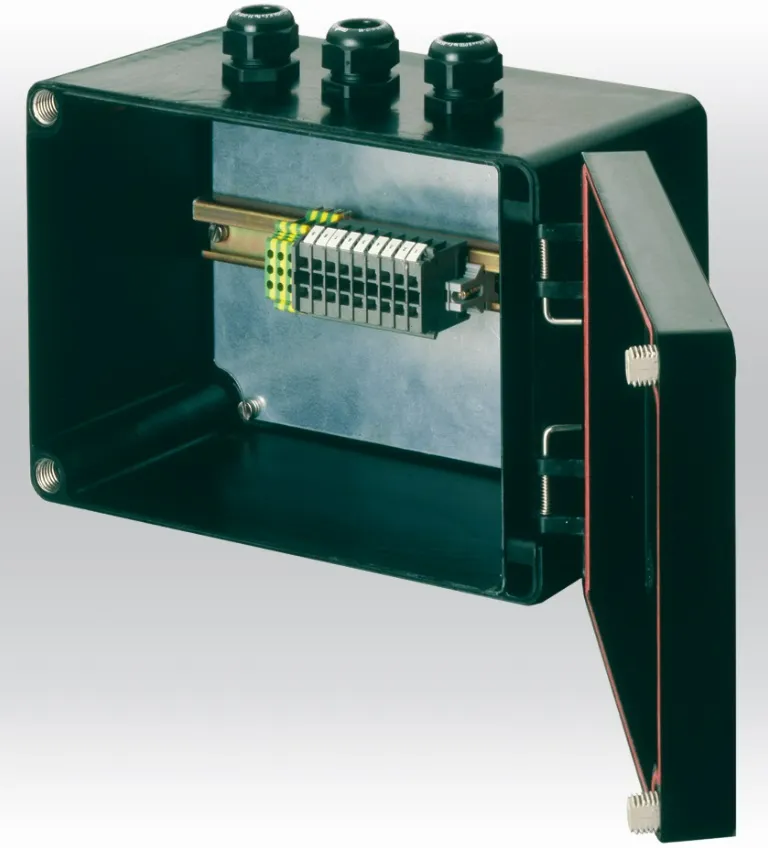 GRP cabinet enclosure box with UV-stable, corrosion-resistant build for industrial and marine use, featured in LNL Qatar and Saudi Arabia outdoor installations