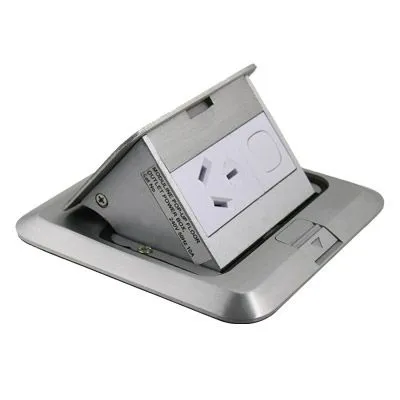 Pop-up distribution board with flush-mounted design for clean indoor power access, featured in LNL Qatar and Saudi Arabia commercial and modular setups